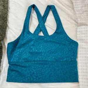 GCF Teal Leopard Print Sports Bra